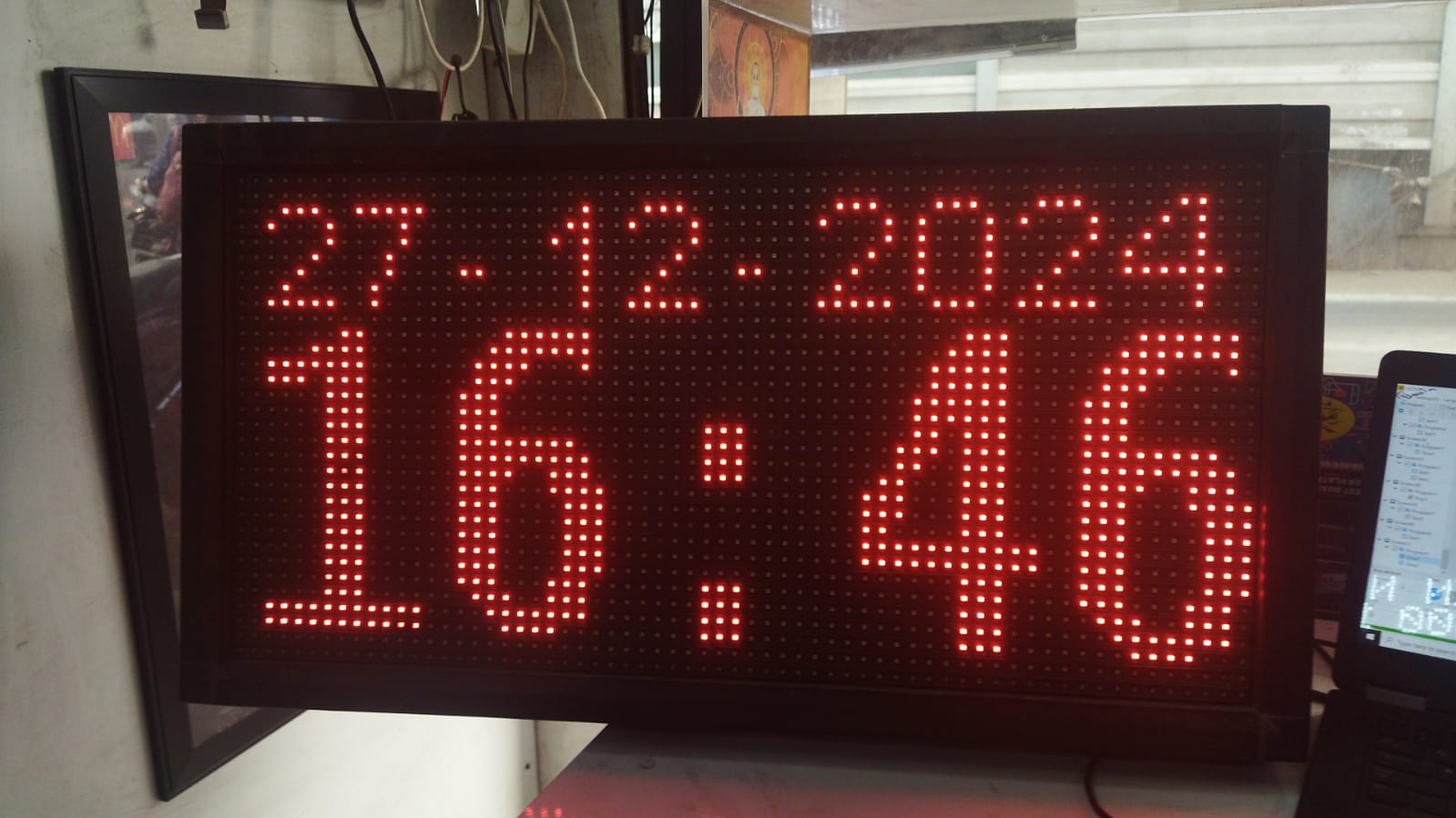 LED Dual Side Date and Clock Display Board 3 inch Ch height