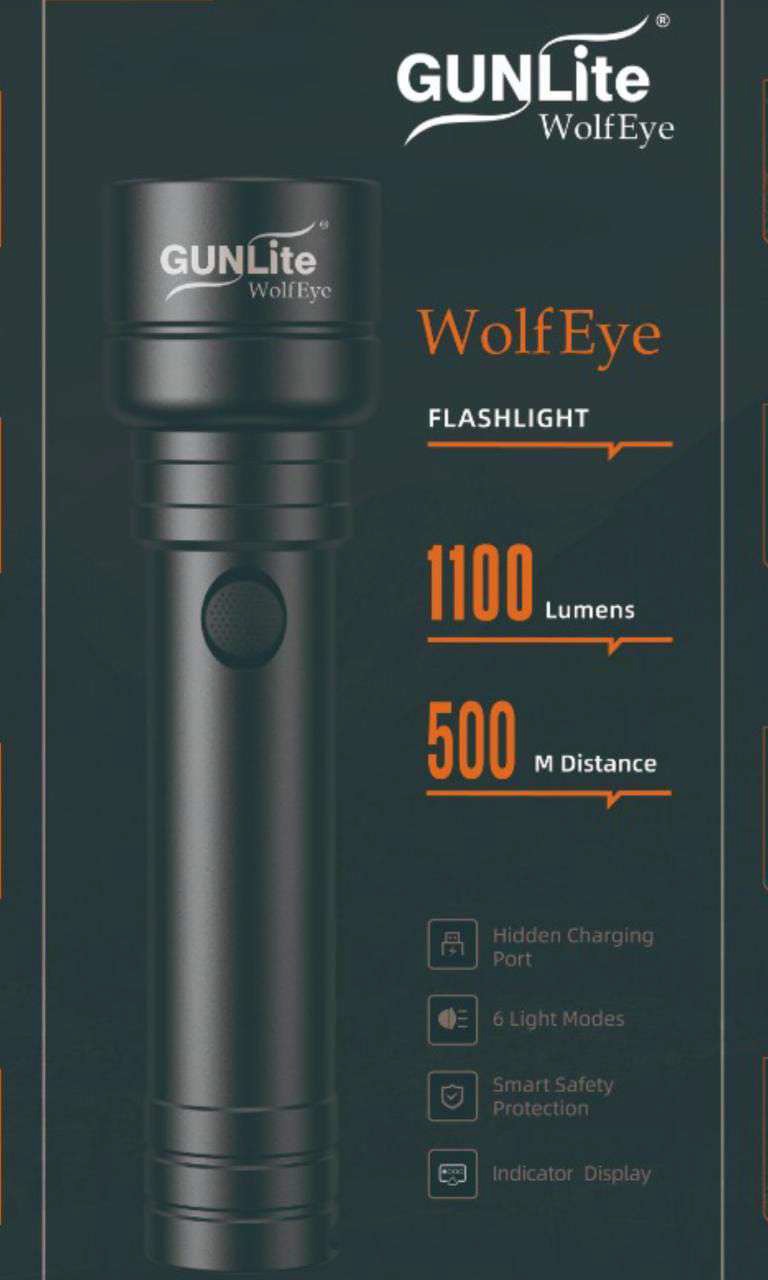 Rechargable Flashlight WOLF EYE 1100 Lumens