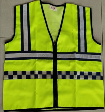 Police Reflective Jacket Front Zipper