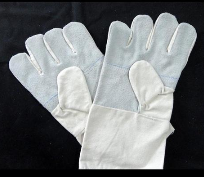 Hand Gloves Cotton Leather Safety Gloves
