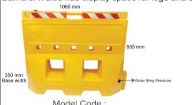 Water filled Interlocking Road Barrier 30 liter