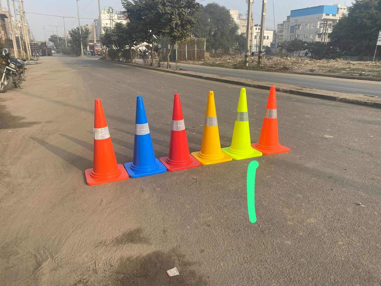 Safety Cone Rubber Base 750mm 1.2kg Green