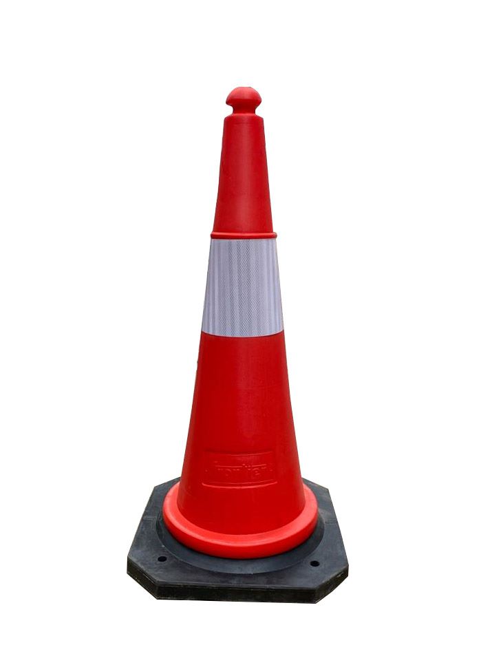 Safety Cone Rubber Base 1000mm Red Frontlier